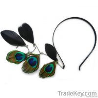 Peacock feather Boho headband