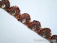 Brown Sequins Beaded Trim Width 2.5cm (BTEMG106)