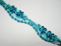 Blue Sequins Beaded Trim Width 2.2cm (BTEMG113)