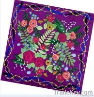 Fashion Floral Lady Suare Silk Scarf