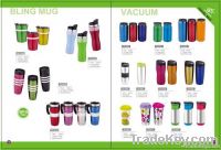 inner plastic, outer s/s blingbling travel mug
