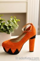 Super show thin candy into a thick belt color is pumps Z0161 orange