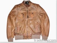 Men&#039;s Washed PU jacket