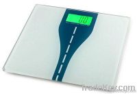 Glass Smart Bathroom Scale with green LCD