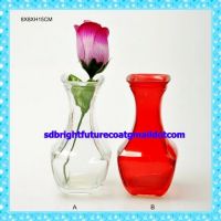 painted and clear machine made  glass vase
