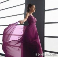 Elegant Sleeveless V-neckline Long Chiffon Evening Dress