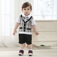 summer boys gentleman suit children clothes baby boys multiple clothing sets