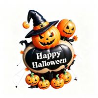 Giant Halloween Inflatable Pumpkin With Witch
