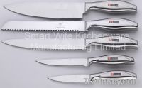 Sharp stainless steel knife sets with stainless steel handles