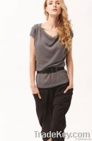 2012 Fashion design grey ladies casual tops