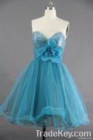 Ball Gown Sweetheart Knee-length Net Over Taffeta Cocktail Dress