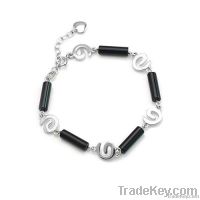 925 sterling silver agate bracelet