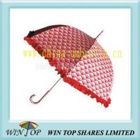heart design Ladies Straight Lace Umbrella