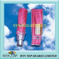 21 inch 3 Fold Red UV protection Umbrella