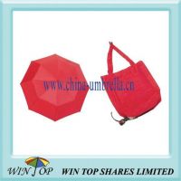 3 Folding Red Tote Bag Umbrella