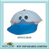 Grey and Blue Duck Pattern Cartoon Umbrella