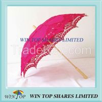 Chinese 38cm wooden embroidery cotton umbrella