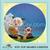 Happy sheeps and grey wolf topic oil paper parasol