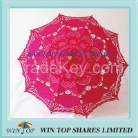 Chinese 38cm wooden embroidery cotton umbrella