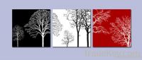 black white red flower canvas prints 3panels