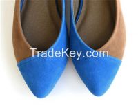 Suede Women Contrast Color Pointed Toe Falt Shoes[JGB14003]