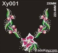 beautiful neckline rhinestone design for garment