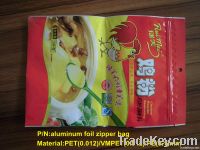 Seasoning packaging bag with zipper