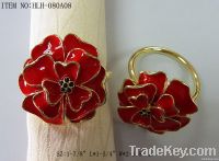 Colorful flower metal napkin ring