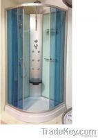 blue no roof sector shower cubicle