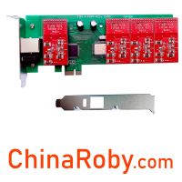 ChinaRoby Asterisk Card, FXO Card, with 4 FXO Ports, PCIe Analog Board compatible with Asterisk, Issabel, Freepbx, Dahdi, tdm410, tdm400, Asterisk PBX