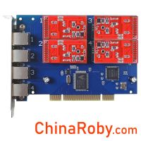 ChinaRoby Asterisk Card TDM410 with 4 FXO Port, PCI Interface, Supports Asterisk FreePBX Issabel Dahdi Free PBX, PCI Board For SIP phone System TDM400P