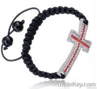 2012 latest fashion shamballa alloy rhinestone cross bracelets