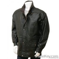 Men's Leather Coat in Black Ostrava