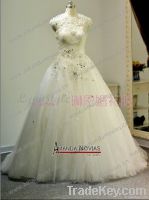 2013 new A-Line tulle lace applique wedding dress real sample