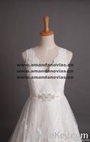 2013 New A line Beautiful Lace Applique Wedding Dress 003