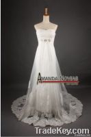 2013 new arrival sheath tulle lace applique beautiful wedding dress