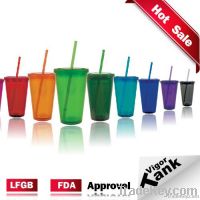 16oz BPA Free Double Walled Insulated Acrylic Tumbler Cup Mug