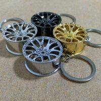 Hot Sale New Design Cool Luxury metal Keychain Car Key Chain Key Ring, Creative Wheel Hub Chain For Man Women Gift   