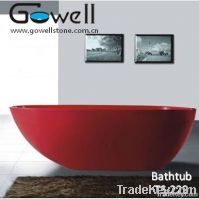 clawfoot bathtub red