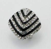 Noble Stripes Printing Austria Rhinestones Stud Earrings For Women