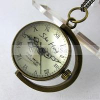 1882's Copper Ball Glass Quartz Pocket Watch