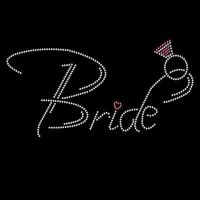 bride w dangling ring rhinestone iron on transfer 