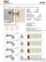 165 degree / 170 degree FGV style slide-on standard cabinet hinge