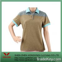 Cotton Spandex Stripe Women Golf Shirts