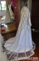 custom make long sleeve Full crystal arabic bridal wedding dress