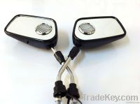 Motorcycle Rearview Mirror with MP3 Player and FM Radio Functions