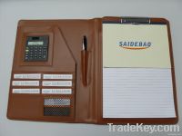 Zipper Portfolio With Calculatoand Pen Holder
