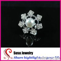 2012 New design Wholesale rhinestone pearl wedding ring RG4923