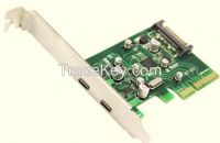 PCIe X4 To 2ports USB3.1