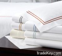 300tc cotton sateen white embroidery pillow case